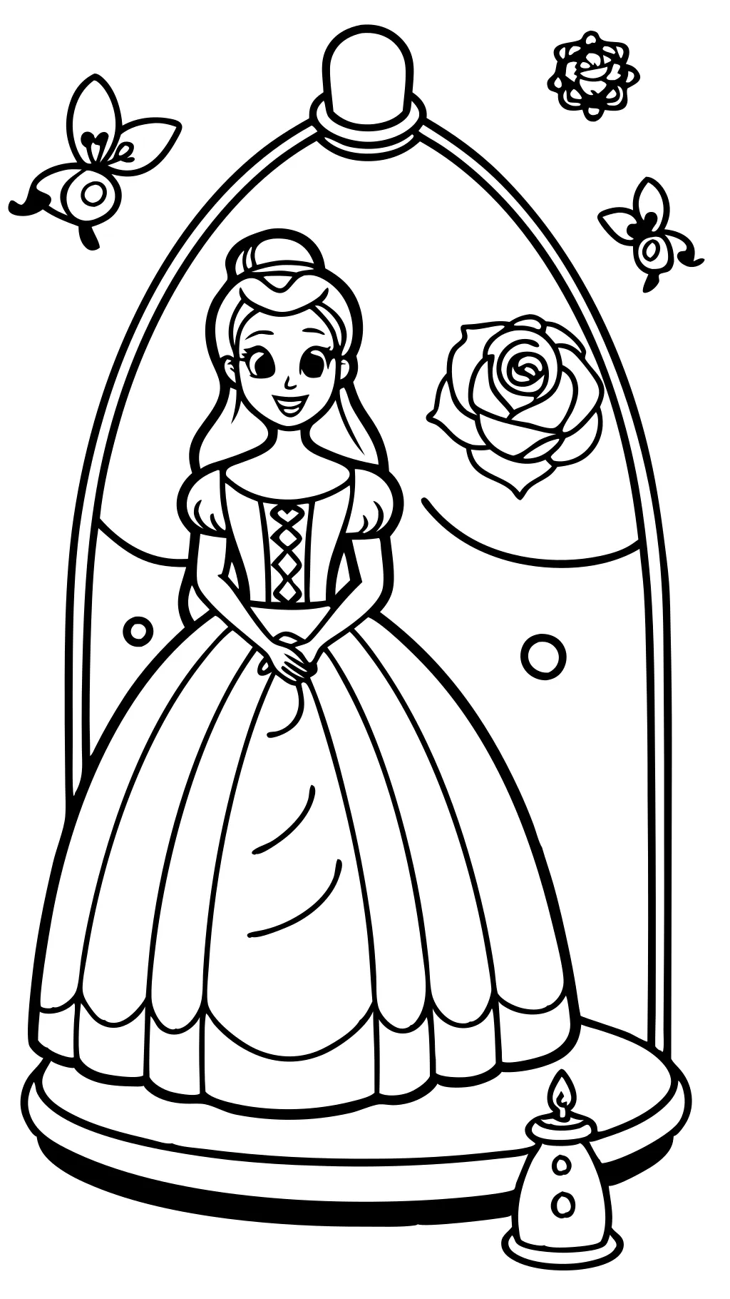 beauty and the beast belle coloring pages